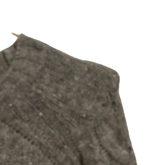 J. Crew Metallic Cable-Knit Sweater Heather Iron Metallic Wool Alpaca Size XS - Picture 2 of 8